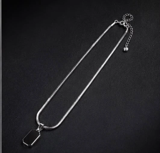 Obsidian Tag Necklace