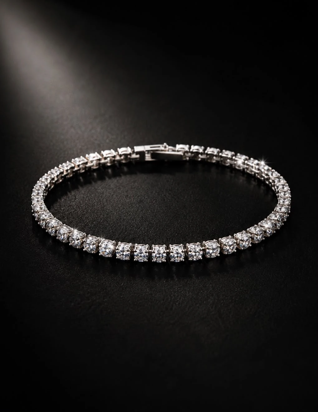 Veloro Ice Tennis Bracelet – Silver (4mm)